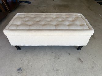 Tufted Upholstered Ottoman Bench with storage