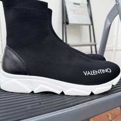 Valentino Sock Sneakers – Black / White Sole