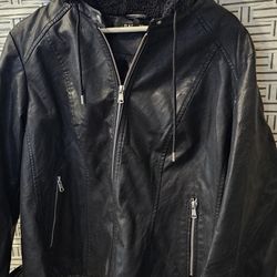 Baccini Leather Jacket Size 2X Black Good Condition Used Zip 