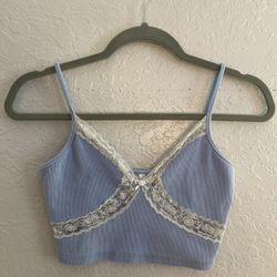Blue Least crop top Y2K style size L but can fit Size M 