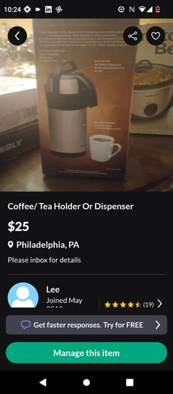 Coffee/ Tea Holder Or Dispenser