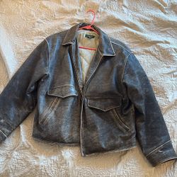 Genuine leather J crew quilted jacket