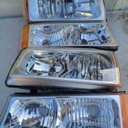 03-06 Chevrolet Silverado Avalanche Headlights Luces Micas Calaveras Faros Faroles Focos Headlamps Chevy 