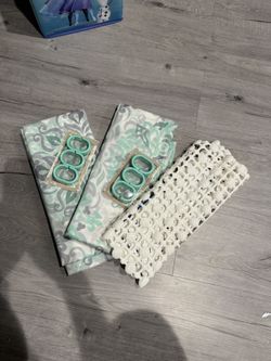 2 Set Of Shower Curtains With One Shower Floor Mat