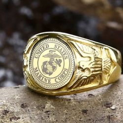 USMC Marine Corps Semper Fi EGA steel Ring Size 8 To 13 See All Sold Sep SHIPPING AVAILABLE 