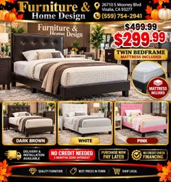Twin bedframe with mattress included