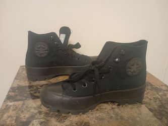 Converse Chuck Taylor All Star Lugged High Top Black Monochrome Canvas Sz 8