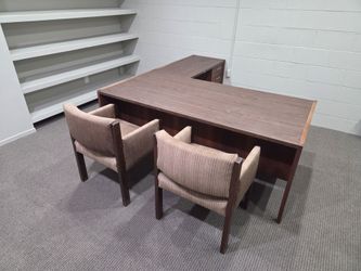 Office desk with chairs