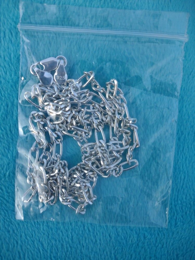30" Sterling Silver Covered Stainless Steel Necklace