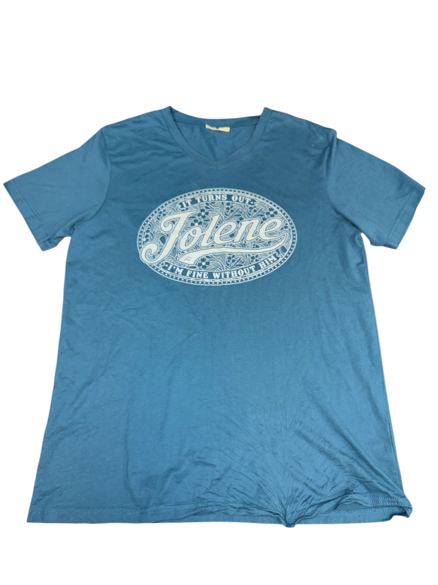 Cheekys Women's Size L Blue White Jolene T-Shirt