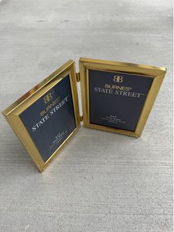 Burnes State Street Solid Brass Double Hinged Picture Frame 5x7 Folding