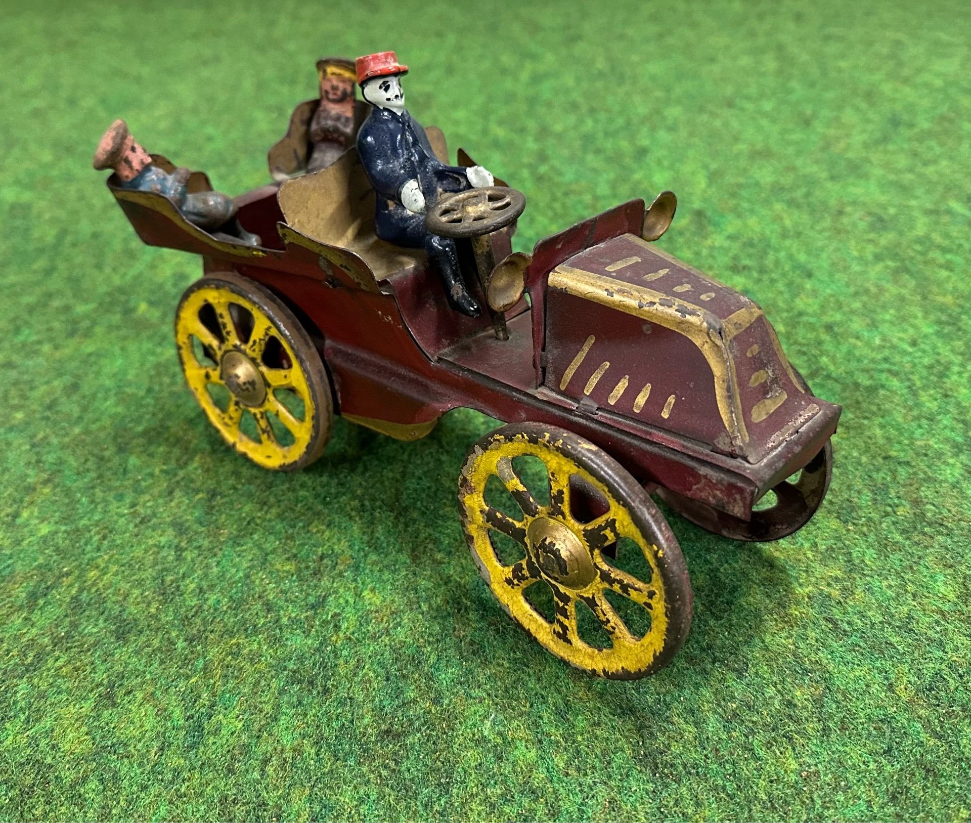 Antique “Original” Rare D.P. Clark Dayton Hill Climber, “Horseless Carriage”, Pressed Steel Toy - early “1900s”