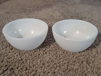 Vintage Federal White Milk Glass 5" x 2-1/2" Heat Proof Nesting Mixing Bowl Set