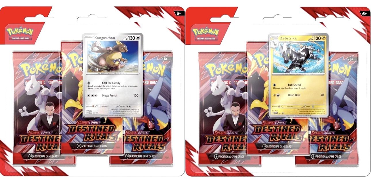 2 Pokemon TCG SV10 Destined Rivals 3 Pack Booster Blister Sealed Bundle New