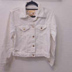 Michael Kors White Denim Jacket Medium