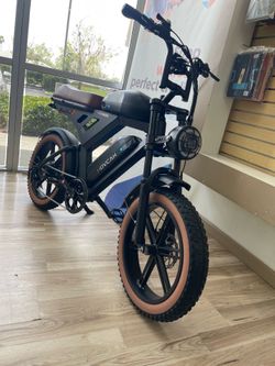 Movcan Brown and Black Electric Bike Dual Battery 32mph Ebike Financing $49 Down Payment
