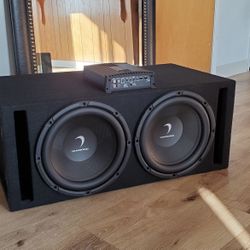2 12” Subwoofers, Ported Box & Amp