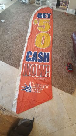 3 Liberty tax signs w/poles and spikes