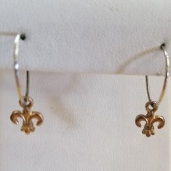 Small Wire Hoops With Small Charms 