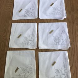 6 Swiss handkerchiefs