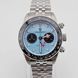 🦖Pagani Design PD-1813M Chronograph – Ice Blue Dial, Tachymeter Bezel, 39.2mm, Brand New🦖