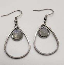 Natural Moonstone Stainless Steel Earrings