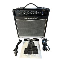 Acoustic Lead Guitar Series G20  Guitar Amp With Manual, AC Cord & Cable   Has some rips (pictured)  Tested and works 