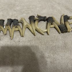 Faux Antler Look “MANCAVE” Sign Wall Hanging Made Of Resin