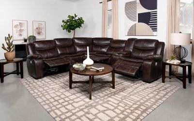 New Power Sectional Sofa With 3 Power Recliners