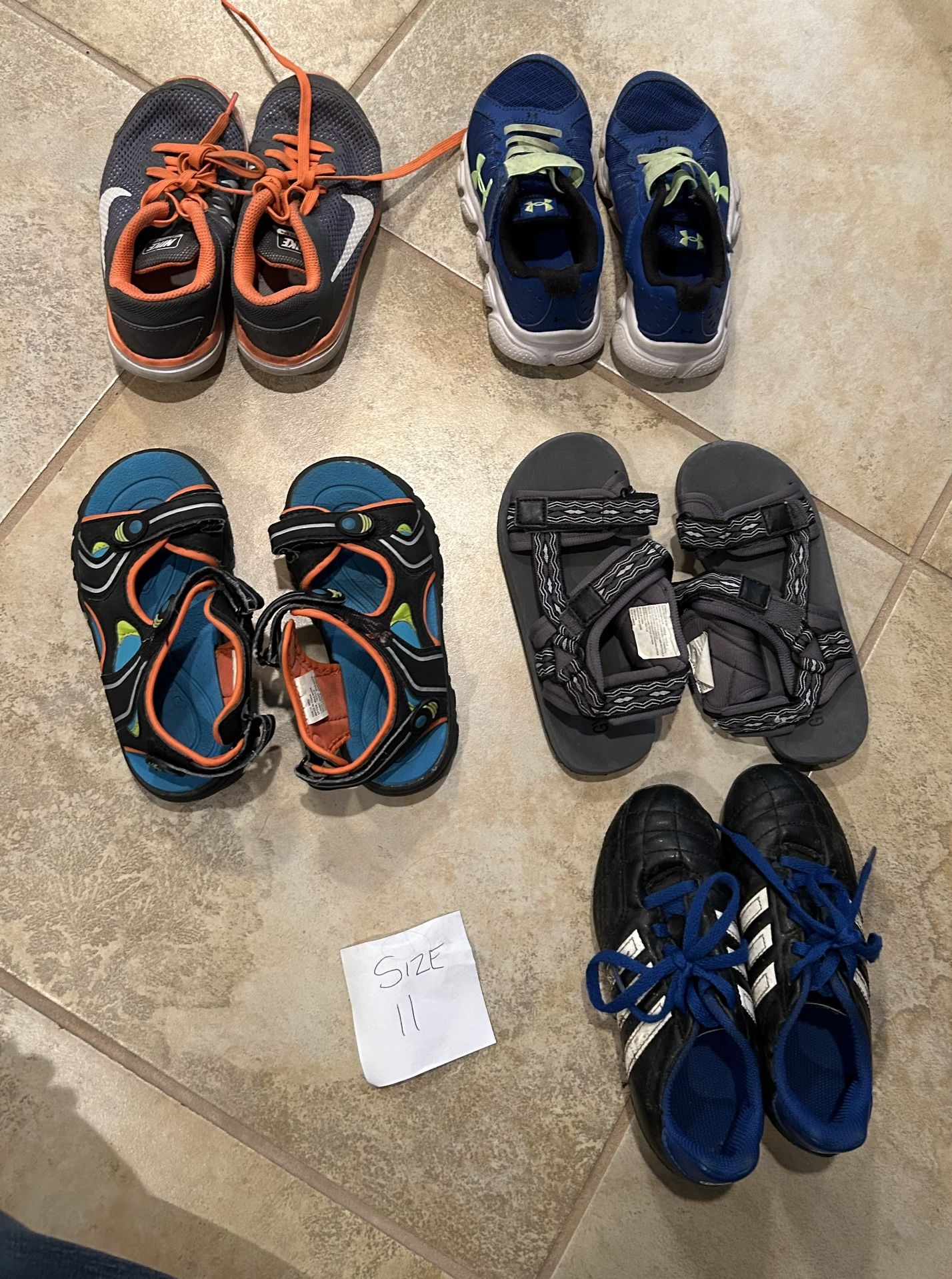 Boys Shoes, Size 11, Sneakers, Cleats, Sandals, Rain Boots, & Snow Boots