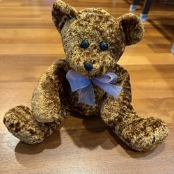 Atico International 12” Brown Plush Teddy Bear Stuffed Animal w/ Bow Soft Toy
