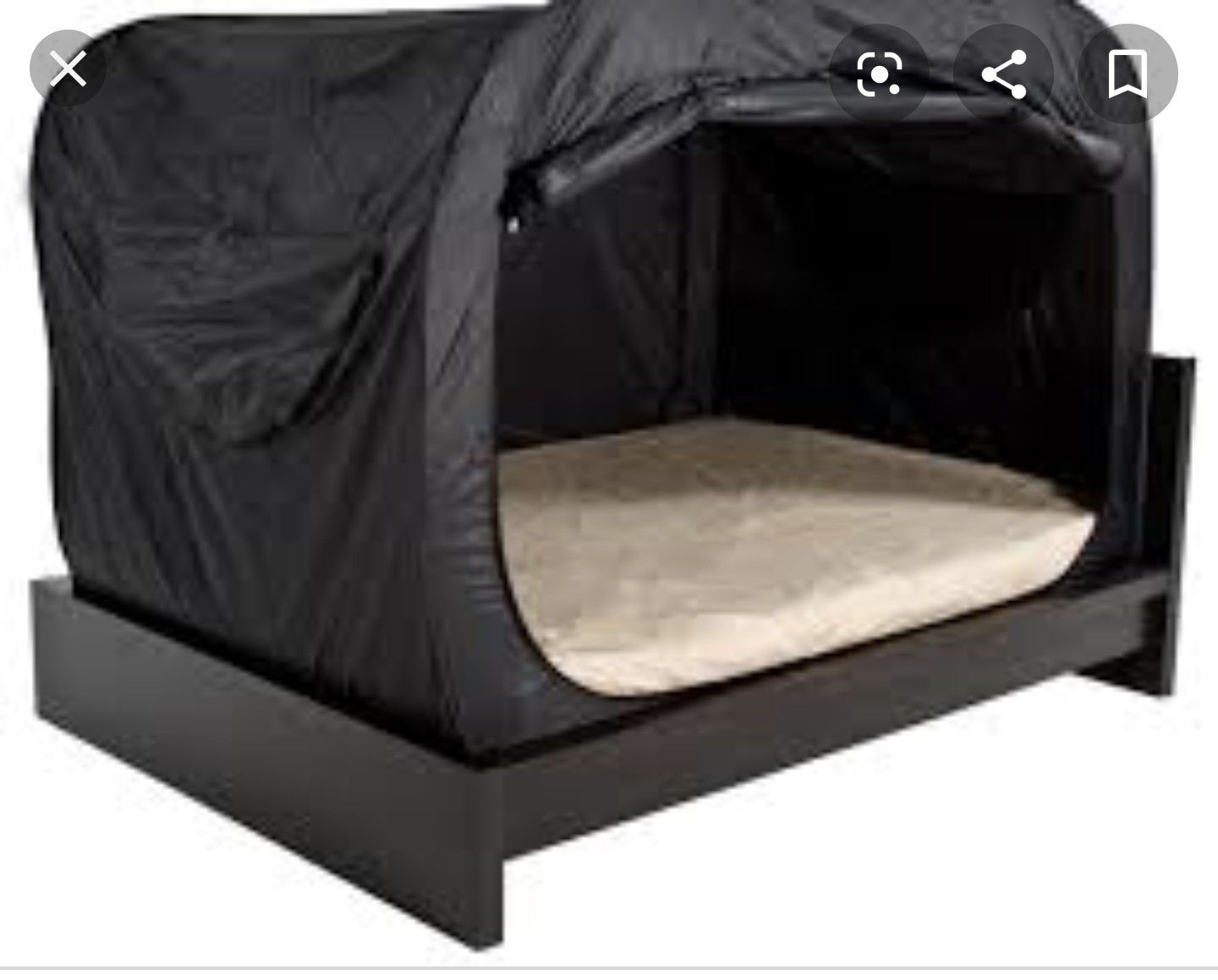 Queen size Privacy Pop Tent For Bed or floor Black