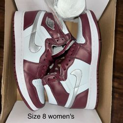 Maroon and White Jordan 1