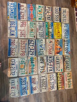 Lot of 35 vintage license tags plates various states