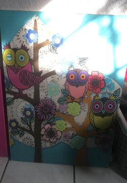 Owl painting colorful