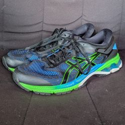 ASICS GEL-Kayano 23 Men's Running Shoes Black Blue Green Synthetic Fiber Rubber