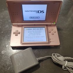 NINTENDO DS LITE ROSE GOLD With ALL POKEMON DS GAMES + CHARGER AND STYLUS 