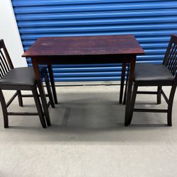 Brown Wooden Table (with 2 Chairs )