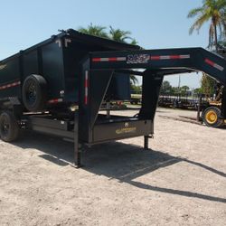 Dump Gooseneck Trailer 14,000lb 7x16x4