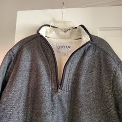 MENS NEW PULLOVER ORVIS BRAND SHERPA LINED