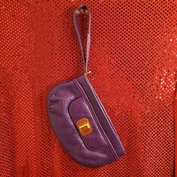 Juicy Couture Sling Clutch Purple Leather. New. 9"x5"x1".