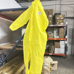 36 Yellow  Coveralls XL Hood And Boot Bound 