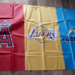 Angels Lakers Chargers Flag