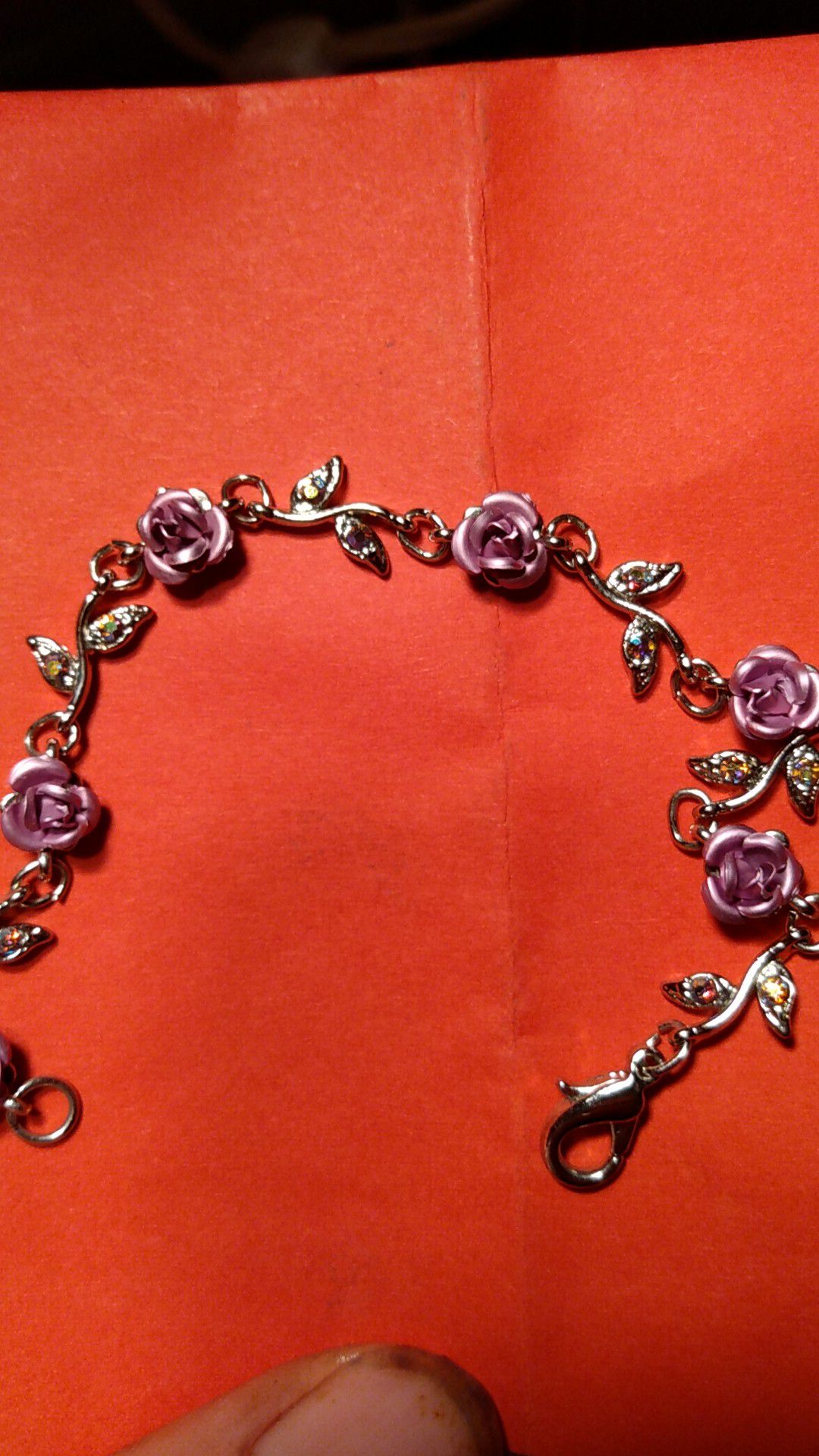 Beautiful purple rose bracelet.