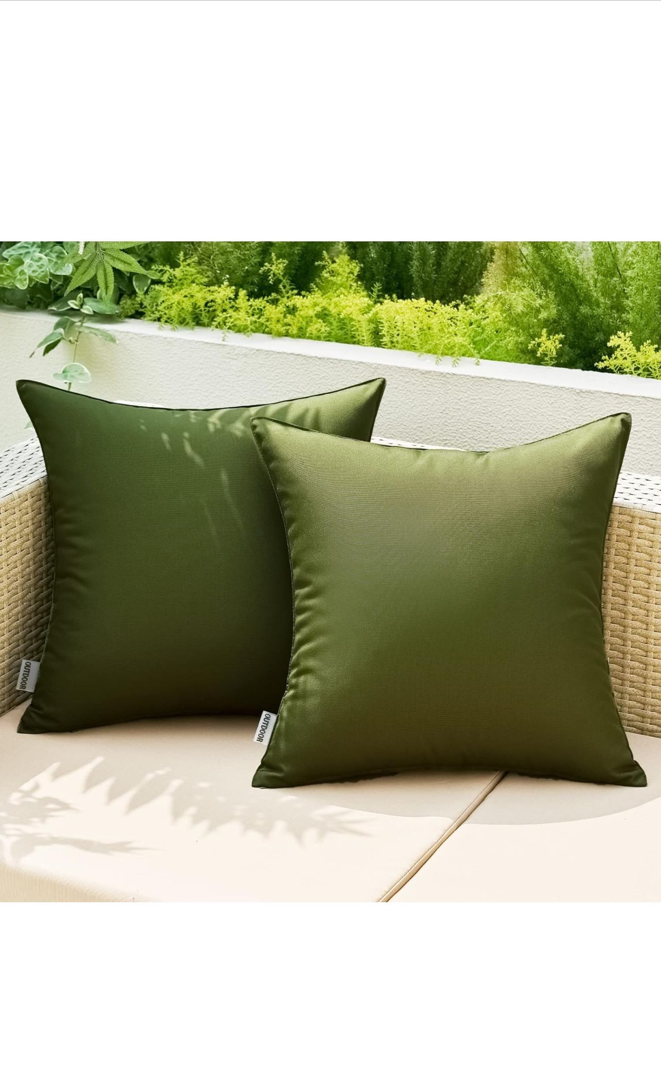 MIULEE Pack of 2 Decorative Outdoor Waterproof Pillow Covers