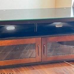 Wood And Glass TV Console