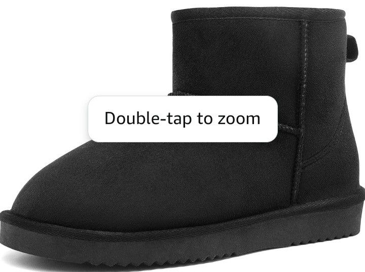 DREAM PAIRS Women's Black Winter Snow Boots Classic Faux Fur Lined Slip On Ankle Boots