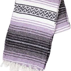 Canyon Creek Authentic Mexican Yoga Falsa Blanket (Light Purple)