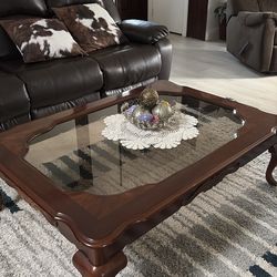 Mesa de centro madera y vidrio