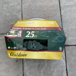 Outdoor 3 Outlet In-line Cord